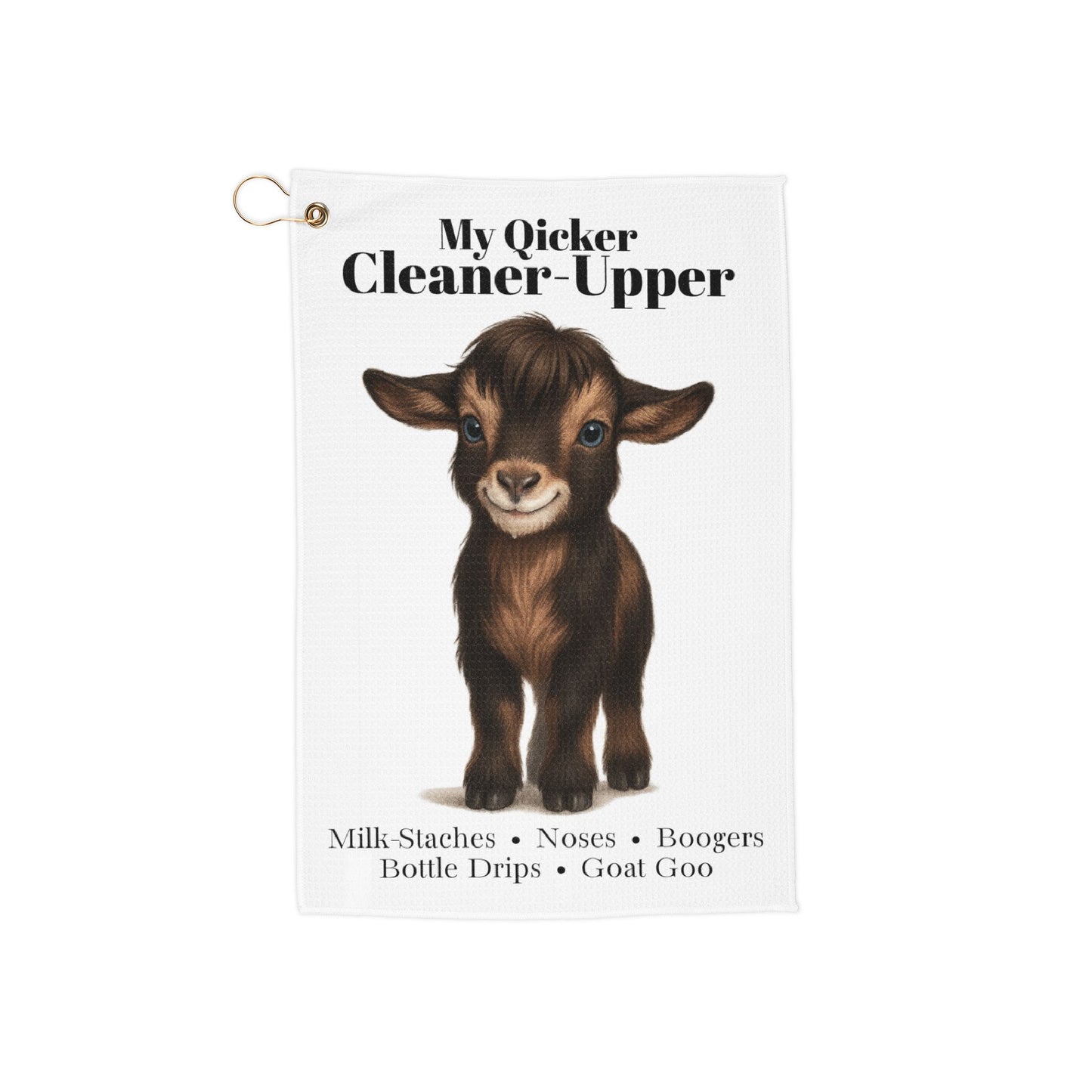 Silky Fainting Kid Clip-On Goat Barn Golf Towel — Quicker Cleaner-Upper