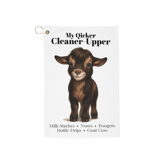 Silky Fainting Kid Clip-On Goat Barn Golf Towel — Quicker Cleaner-Upper