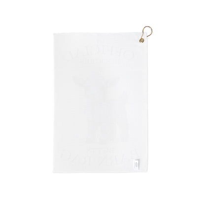 Silky Fainting Goat Barn Golf Towel — Kidding Cleanup & Everyday Farm Messes