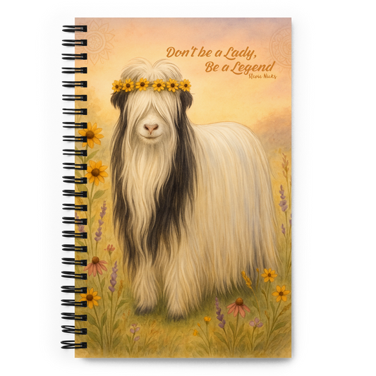 Goats Rock Ranch Master Champion Gretel hasa Freckle Boho design spiral notebook-journal