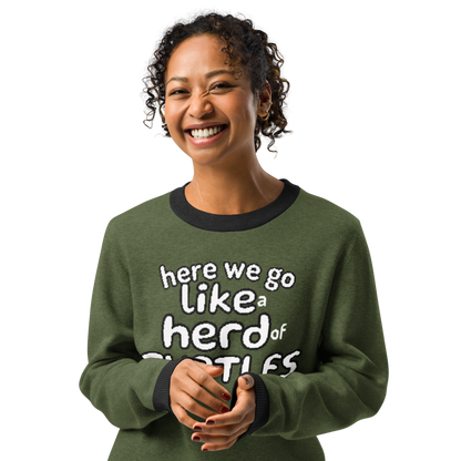 Here We Go Like a Herd of Turtles knitted sweater