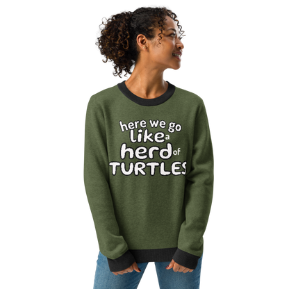 Here We Go Like a Herd of Turtles knitted sweater