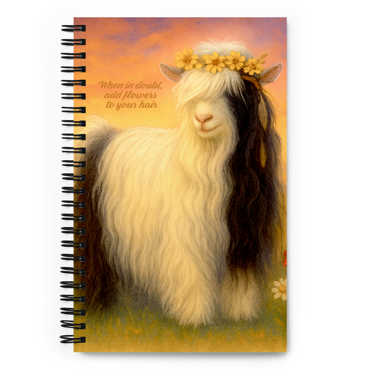 Goats Rock Ranch Pansy Peek-a-Boo Boho design Spiral Notebook