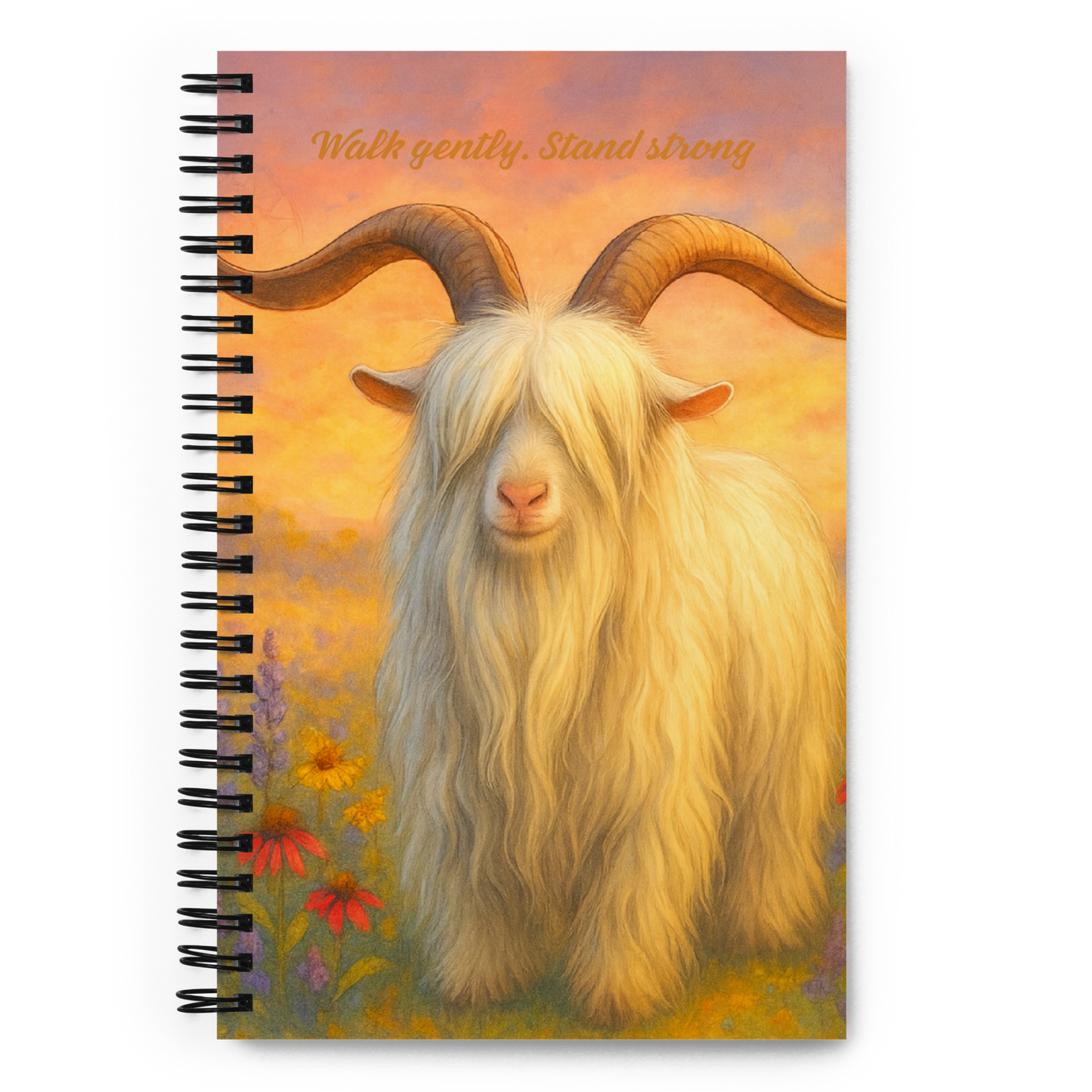 Redneck Acres Dillon at Goats Rock Ranch Spiral notebook-Journal boho hippie design Sand Hills Peace Walker