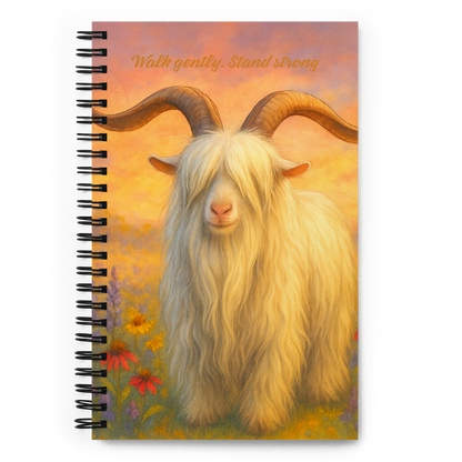 Redneck Acres Dillon at Goats Rock Ranch Spiral notebook-Journal boho hippie design Sand Hills Peace Walker