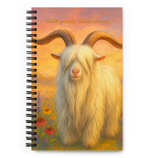 Redneck Acres Dillon at Goats Rock Ranch Spiral notebook-Journal boho hippie design Sand Hills Peace Walker