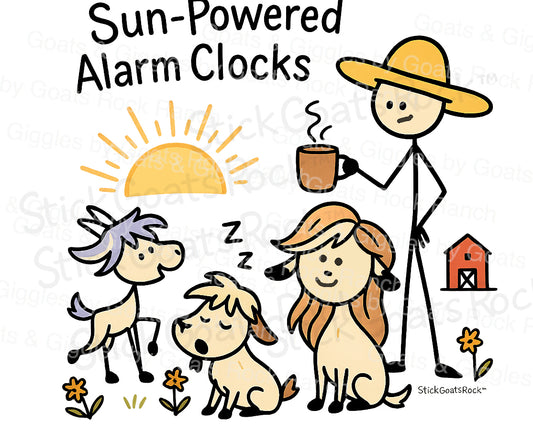 Stick Goats Rock™ — Sun-Powered Alarm Clocks - Hooded long-sleeve tee