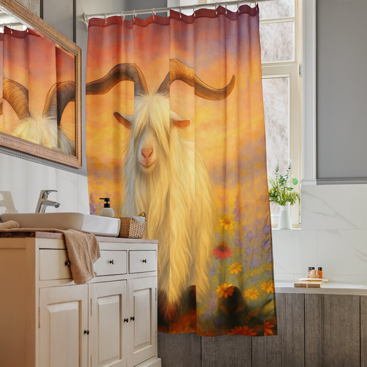 Sand Hills Peace Walker – Boho Heritage Mini Silky Goat Shower Curtain