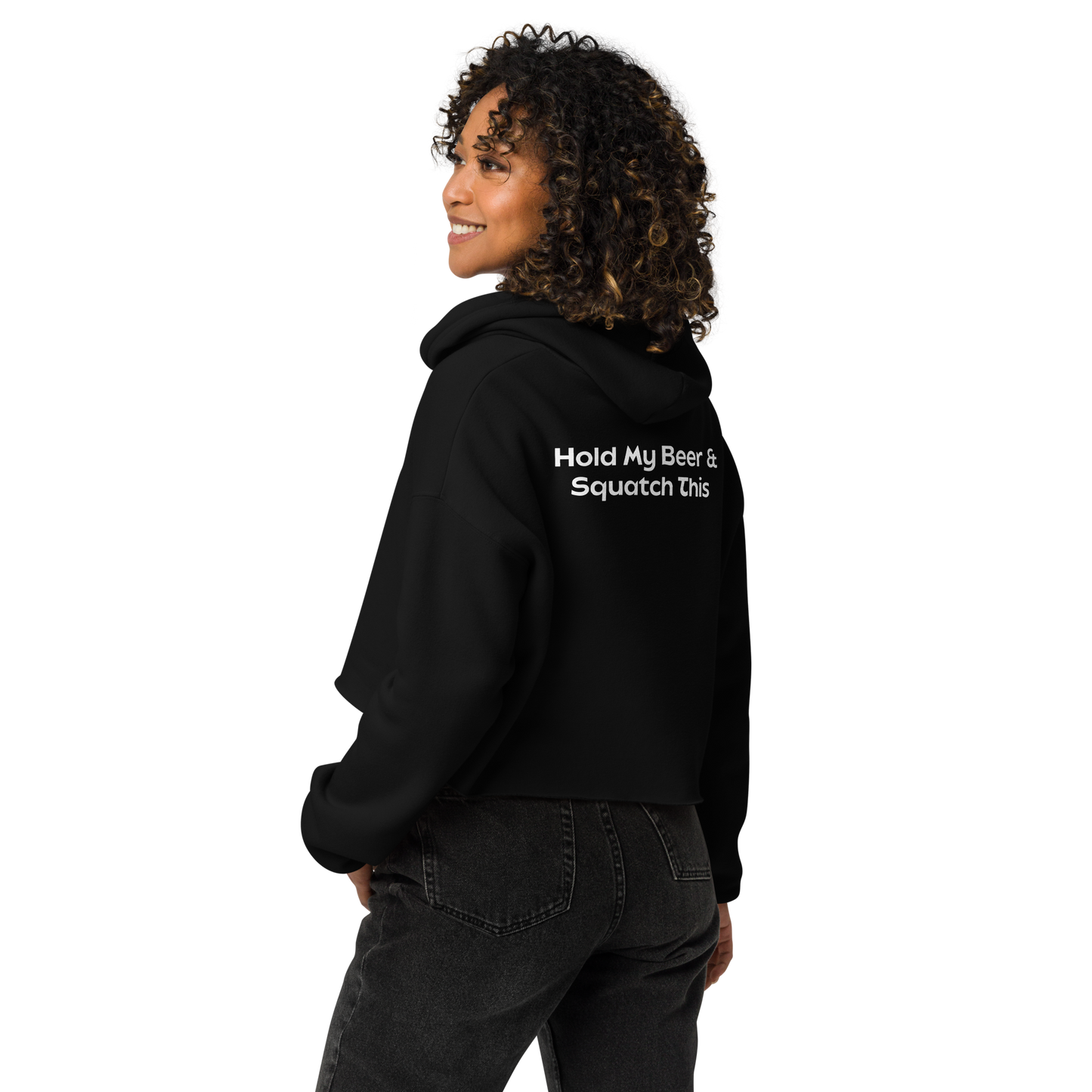 Squatchy Beer Cropped Hoodie