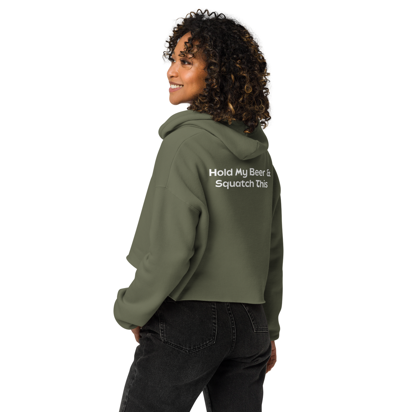 Squatchy Beer Cropped Hoodie
