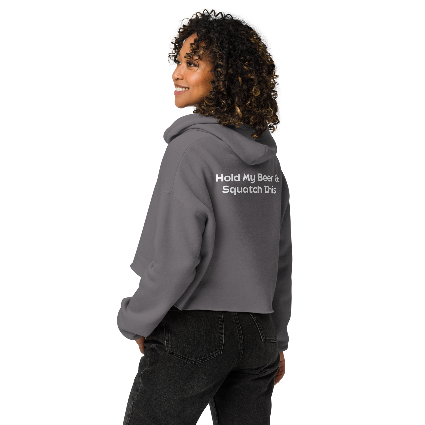 Squatchy Beer Cropped Hoodie